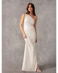 Ro&zo - One Shoulder Beaded Dress - Lyst