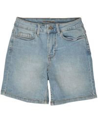 Vila - Stretch High Waist Denim Shorts - Lyst