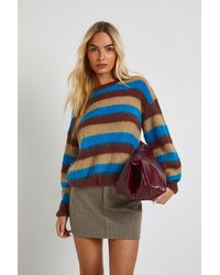 Boohoo - Brushed Soft Knit Oversized Crew Neck Jumper - Lyst