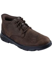 Skechers - Arch Fit Garza Ridley Leren Enkellaarzen In Cacaokleur - Lyst