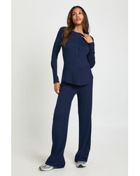 Boohoo - Maternity Soft Knit Button Cardigan & Wide Leg Trouser - Lyst