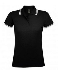 Sol's - Pasadena Getipt Korte Mouw Pique Polo Shirt (zwart/wit) - Lyst