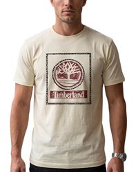 Timberland - T Shirts Tree Print Classic Logo Summer Cotton Crew Neck Top - Lyst
