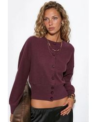 Busem - Crop Ribbed Button Cardigan - Lyst