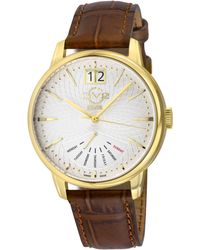 Gv2 - Rovescio Ipyg Case, Dial With Embossed Texture, Genuine Italian Handmade Light Leather Strap - Lyst