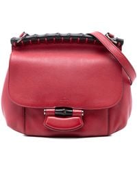 Gucci - Pre-Owned Medium Leather Bamboo Nouveau Fringe Crossbody - Lyst