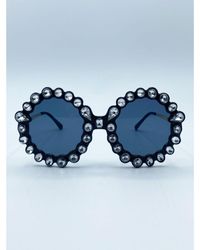 SVNX - Round Floral Gem Novelty Sunglasses - Lyst