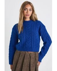 Boohoo - Chunky Cable Knit Boxy Sweater - Lyst