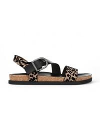 Blowfish - Sandalen Mit Leopardenmuster Und Braunem Fußbett Für Damen – Lance - Lyst