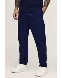 BoohooMAN - Slim Fit Half & Waist Linen Blend Trouser - Lyst