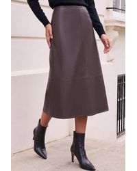 Roman - Petite A-Line Faux Leather Skirt - Lyst