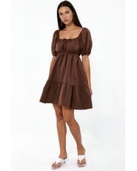 Bigdart - Square Neck A-Form Mini Dress With Bow - Lyst