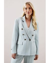 Wallis - Petite Double Breasted Button Detail Blazer - Lyst