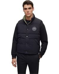 BOSS - Solid Patterned Regular Fit Gilet - Lyst