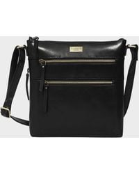 Assots London - 'cori' Black Polished Vt Real Leather Crossbody Bag - Lyst