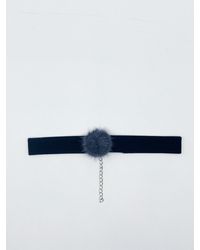 SVNX - Faux Velvet Band Choker Necklace With Pom Pom - Lyst