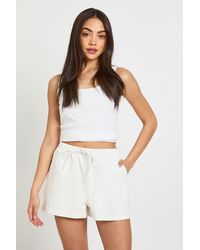 Boohoo - Elasticated Waist Denim Shorts - Lyst