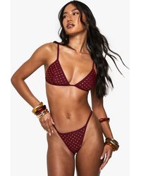 Boohoo - Premium Swim Hot Fix Diamante Tanga Bikini Bottoms - Lyst