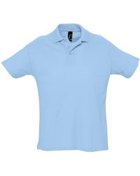 Sol's - Summer Ii Pique Short Sleeve Polo Shirt (Sky) Cotton - Lyst