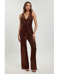 Karen Millen - Premium Crystal Embellished Jumpsuit - Lyst