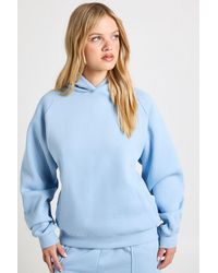 Boohoo - Petite Raglan Seam Oversized Hoodie - Lyst