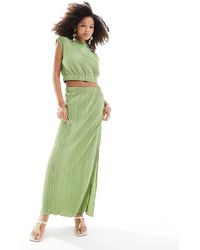 Vero Moda - Plisse Split Maxi Skirt Co-Ord - Lyst