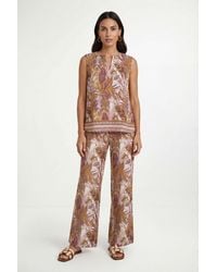 Wallis - Tropical Print Wide Leg Trouser - Lyst