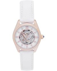 Empress - Magnolia Automatic Mop Skeleton Dial Leather-Band Watch - Lyst