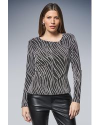 Wallis - Abstract Metallic Jersey Bar Detail Top - Lyst