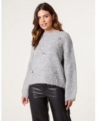 Blue Vanilla - Flower Embellished Jumper - Lyst