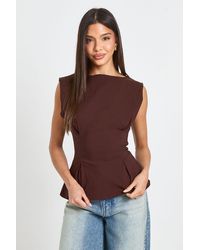 Boohoo - Bengaline Cinched Waist Sleeveless Top - Lyst
