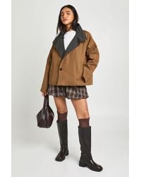 Boohoo - Reversible Check Trench Coat - Lyst