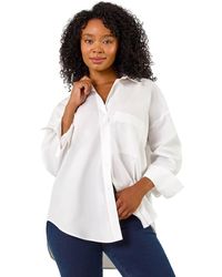 Roman - Petite Cotton Button Up Pocket Shirt - Lyst