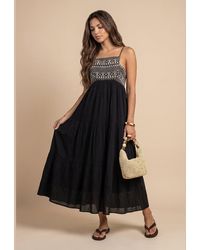 Urban Bliss - Embroidery Panel Gauze Dress - Lyst