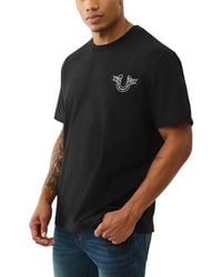 TRUE RELIGION - T Shirts Heavy Ribbon Logo Crew Neck Summer Soft Cotton Tee - Lyst