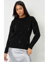 Threadbare - Diamante Embellished Brushed Knitted Jumper - Lyst