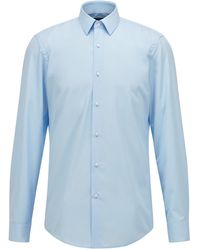 BOSS - Collared Neck Point Collar Long Sleeve Shirt - Lyst