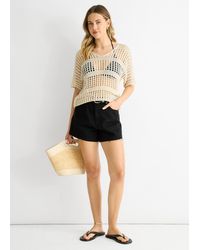 Gini London - Fish Net Crochet Loose Fit Top - Lyst