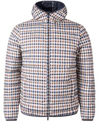 Aquascutum - Active 100gr Beige Geruite Jas Met Capuchon Voor - Lyst