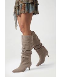 Boohoo - Slouchy Knee High Boots - Lyst