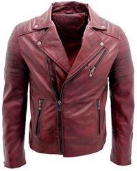 Infinity Leather - Slim Fit Brando Style Cross Zip Biker Jacket - Lyst