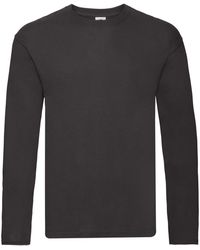 Fruit Of The Loom - Original Plain Long-Sleeved T-Shirt Cotton - Lyst