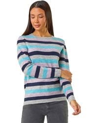 Roman - Stripe Soft Knit Jumper - Lyst