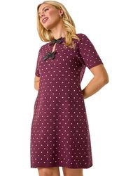 Roman - Petite Polka Dot Knit Dress - Lyst
