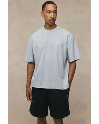 BoohooMAN - Oversized Script Hi-Lo T-Shirt And Baggy Short Set - Lyst