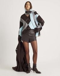 River Island - Jumper Knitted Argyle V-Neck - Lyst