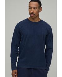 BoohooMAN - Regular Fit Premium 280Gm Washed Long Sleeve T-Shirt - Lyst