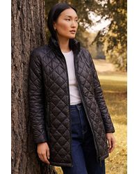 Roman - Two Tone Diamond Quilted Coat - Lyst