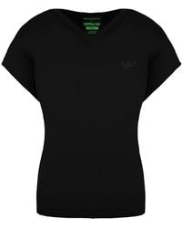 Supra - X Heidi Klum Cochs Kurzarm V-Ausschnitt Schwarzes Damen T-Shirt 191902 008 - Lyst