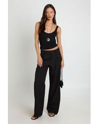 Boohoo - Tall Tailored Wide Leg Trouser - Lyst